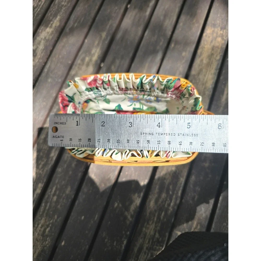 Vintage Longaberger 1997 Small All-American Basket with Floral Liner & Protector